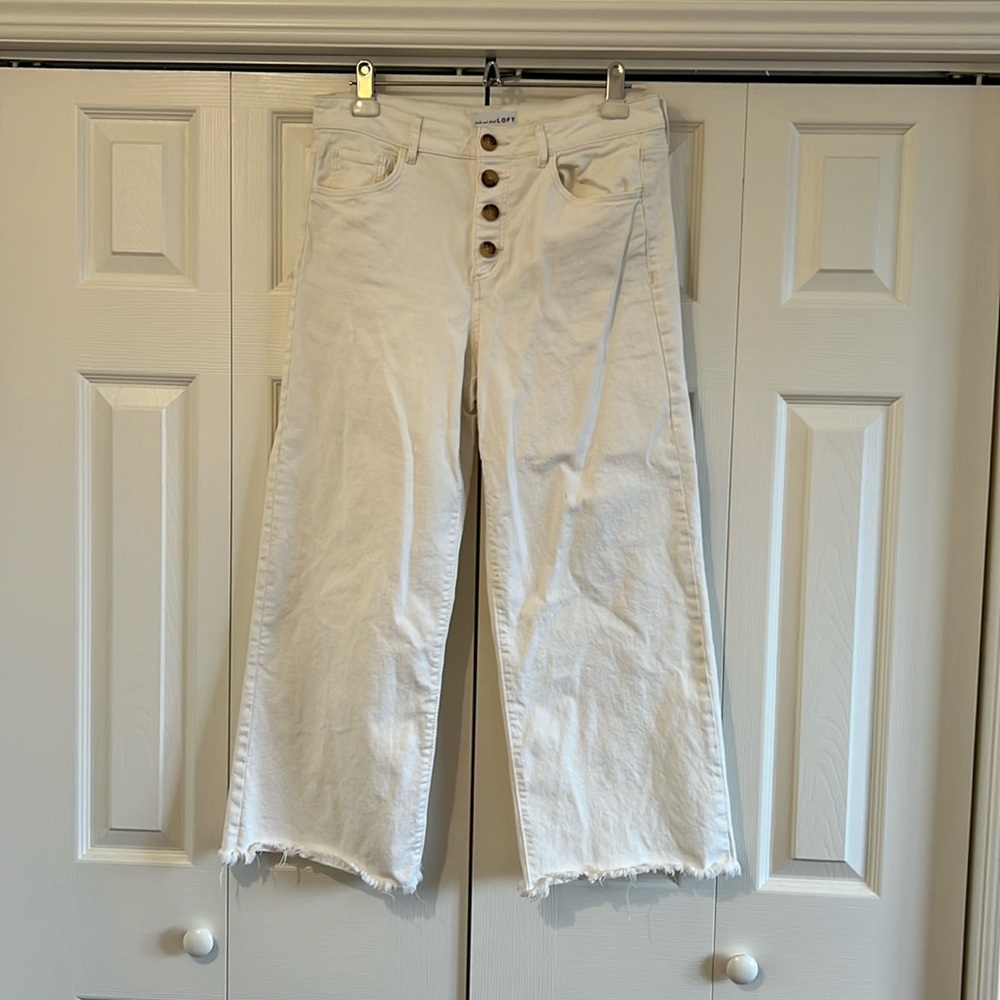 White, Wide Leg Pants
